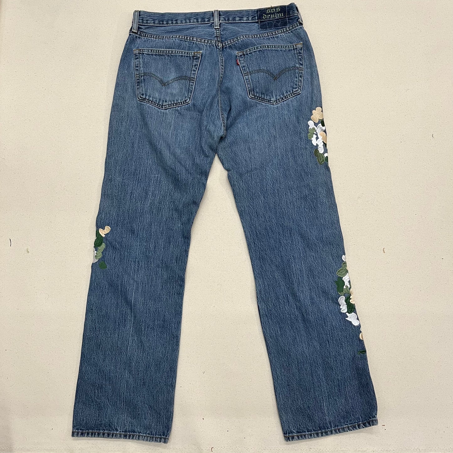 Embroidered Camo Jeans