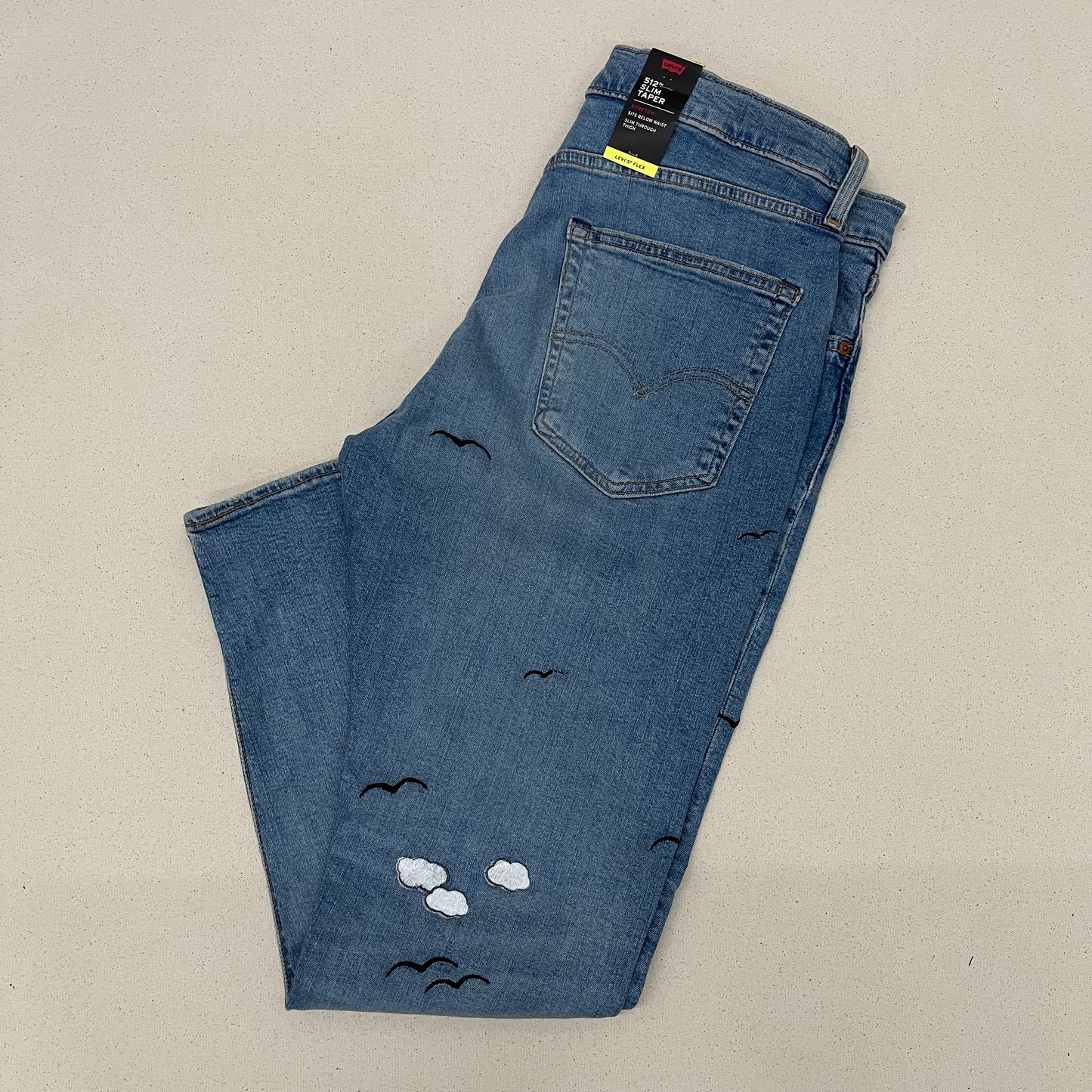Embroidered Sunny day Jeans