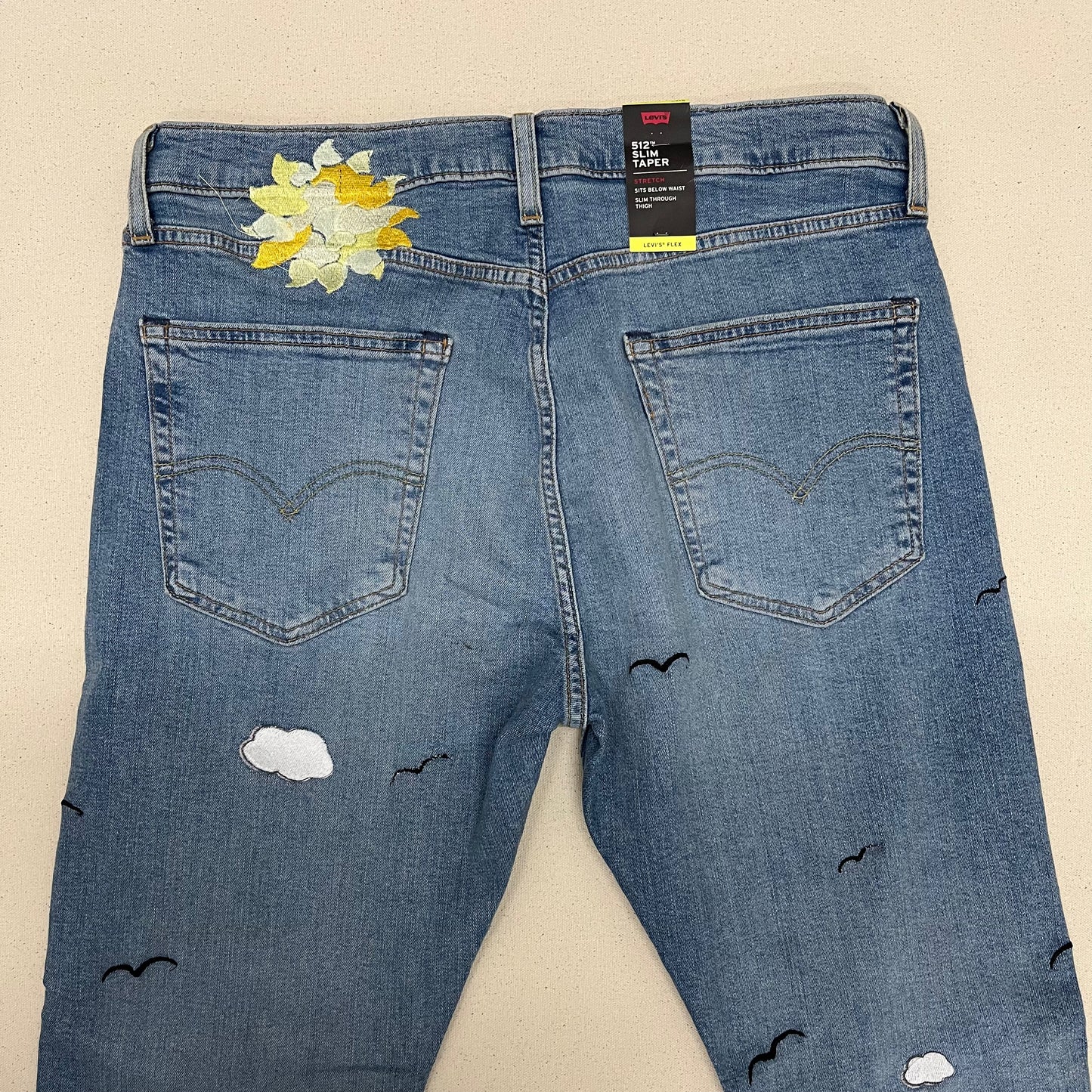 Embroidered Sunny day Jeans