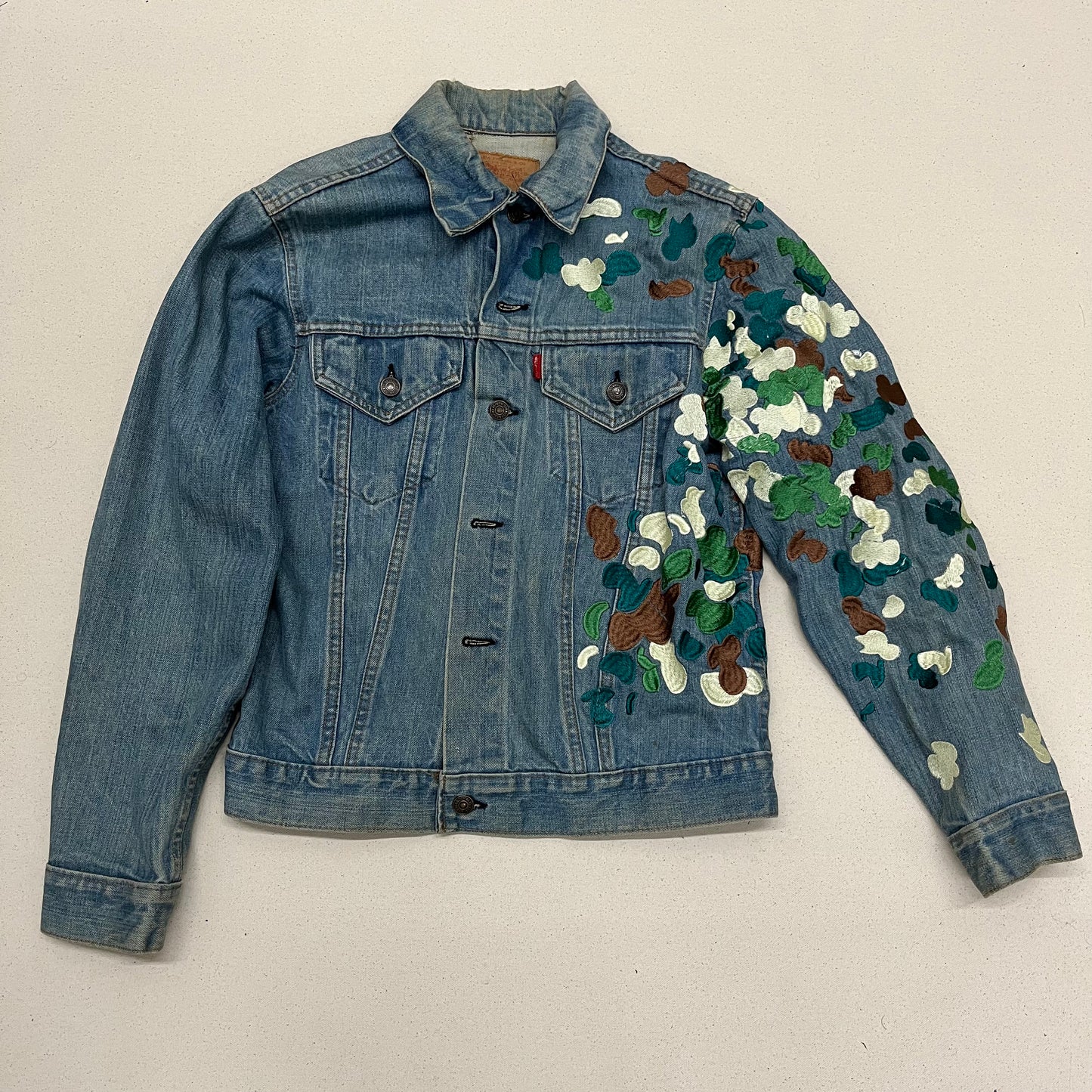 Embroidered Camo Denim Jacket