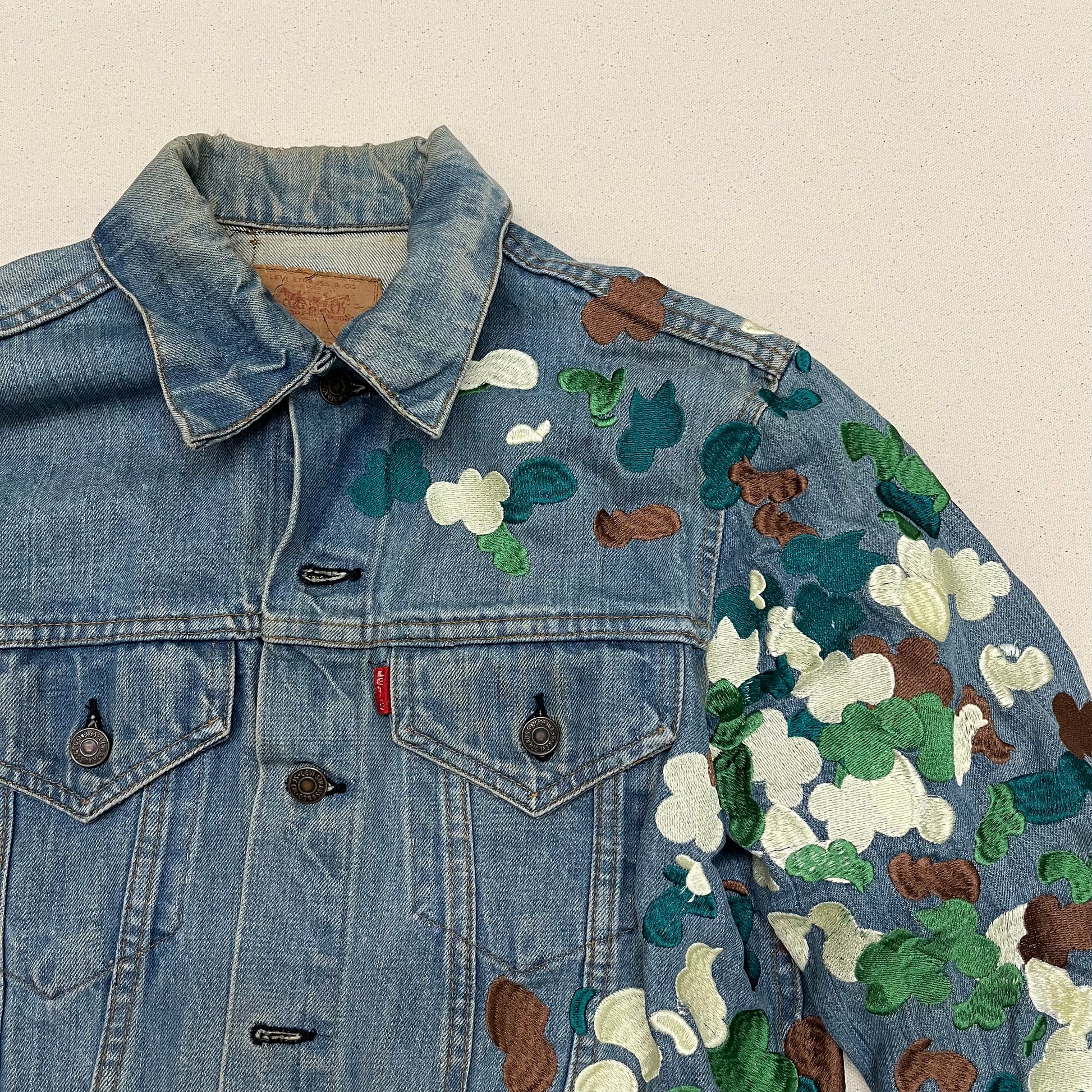 Embroidered Camo Denim Jacket – historyinthefuture