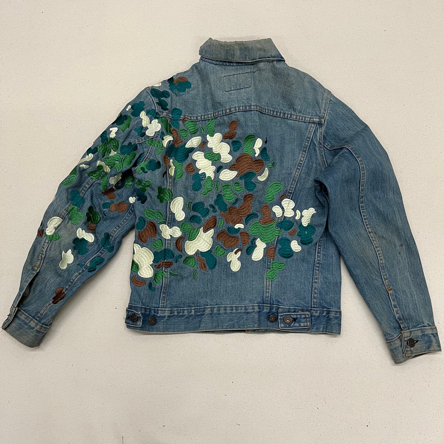 Embroidered Camo Denim Jacket