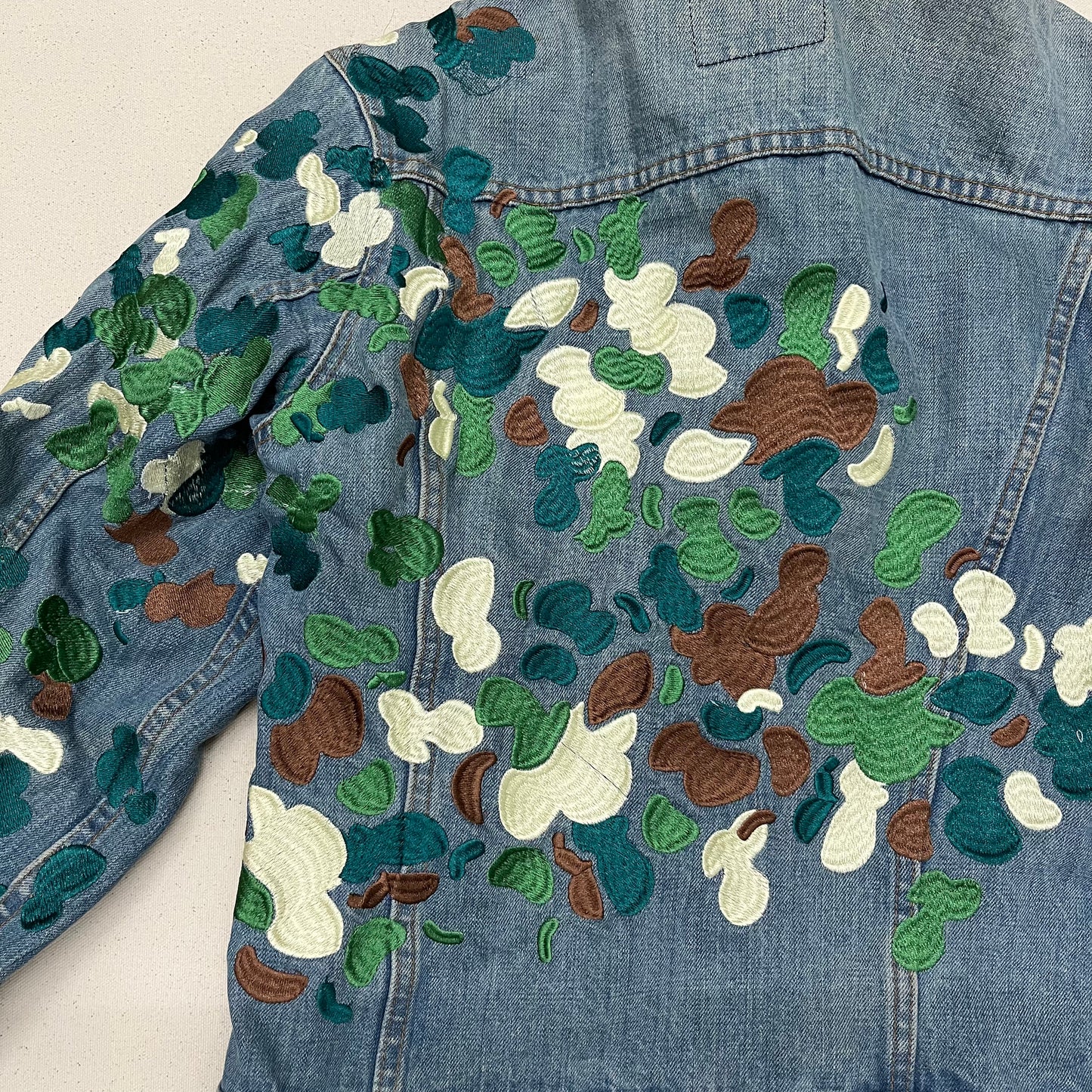 Embroidered Camo Denim Jacket