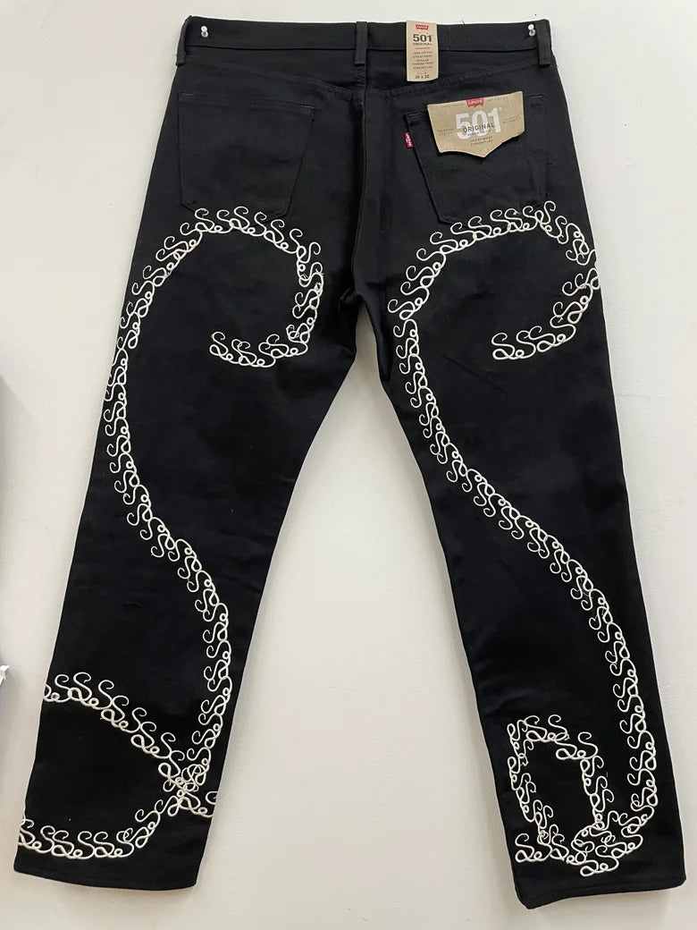 SOS Embroidered Logo Jeans